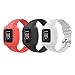 MoKo 3 PZS Correa de Reloj para Garmin Vivofit JR 3，Pulsera de Repuesto de Silicona Suave para Niños, Negro+Rojo Brillante+Blanco
