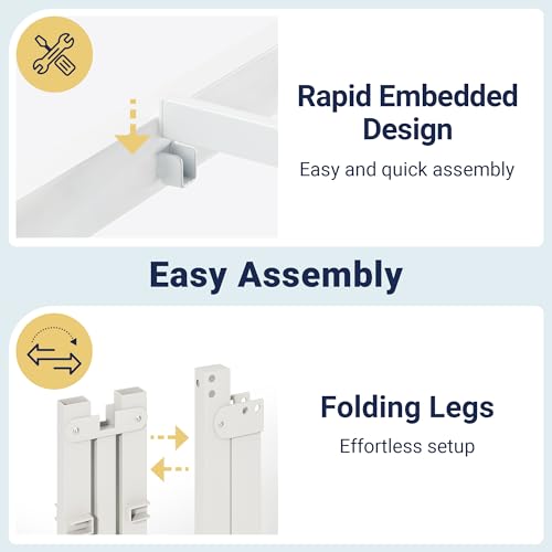 Image of Allewie King Size Bed Frame, 14 inch Metal Platform Beds with Storage Space, No Box Spring Needed and Easy Assembly, White