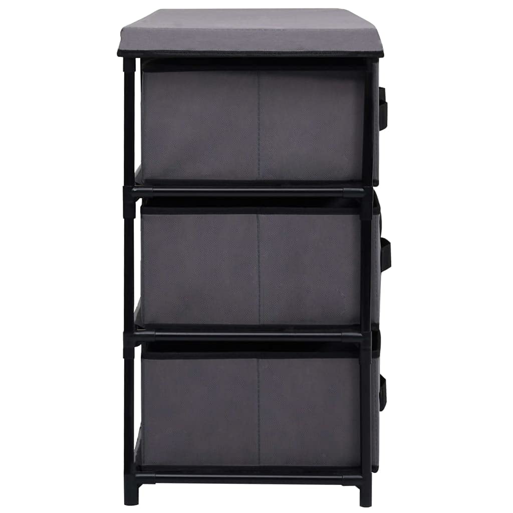 Schrank mit 6 Schubladen aus Stahl und Stoff 55×29×55 cm Grau, Aufbewahrungsschrank für Büro, Wohnzimmer, Schlafzimmer mit Stauraum und Organizer für Akten, Kleidung, Werkzeuge