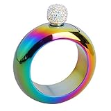 pulsera de moda y elegante. LAVALINK 3.5 Hip Oz Brazalete de Diamantes Frasco de Metal Whisky Vodka Bolsillo Petaca de Acero Alcohol del Vino del Frasco del Recorrido del Partido Inoxidable (Color al Azar)