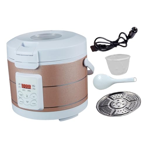 YIXANNX Mini olla arrocera de viaje de 3 litros para vehículo. Calentamiento rápido. Entrega arroz y sopas calientes al instante con control inteligente por microcomputadora. Cocina viaje con
