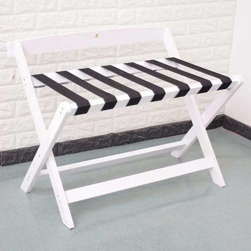 Support à valise pliable en bois blanc pour optimiser l'espace de votre chambre - 2
