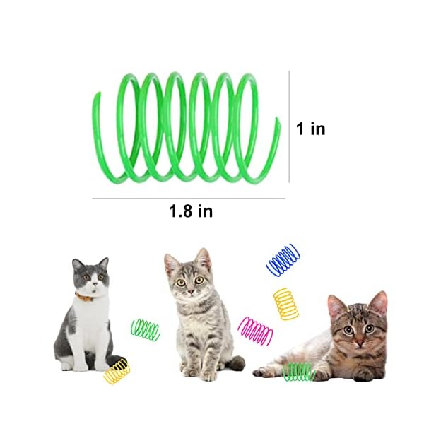 ISMARTEN Katzenfederspielzeug (100 Stück), interaktives Katzenspielzeug für Indoor-Katzen, Leichter zuverlässiger Kunststoff, Kunststoff-Katzenspule für Kätzchen zum Swaten, Beißen, Jagen – Bild 3