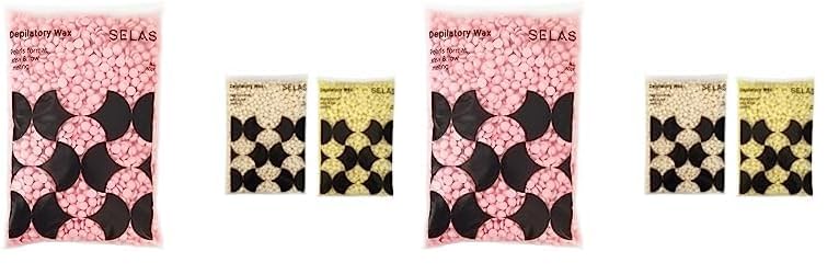 Cera depilatoria en perlas 400g. SELAS. A elegir, depilación sin bandas, para todas las zonas y tipos de pieles. (Rosa Mosqueta) (Paquete de 2)