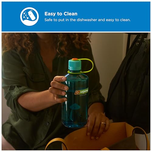 Image of Nalgene 32 oz Narrow Mouth Water Bottle | BPA-Free, Durable & Leak Proof, Lightweight Bottle for Hiking, Gym & Travel, Cerulean