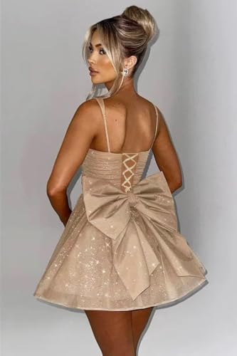 Spaghetti Straps Tulle Homecoming Dresses Sparkly Short Formal Prom Party Dress Mini Length2