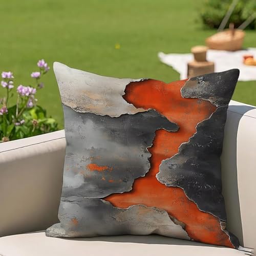 Housse coussin décoratif gris rétro 80x80 de haute qualité extérieure - 3