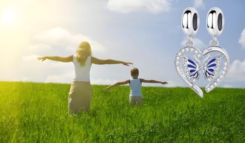 Butterfly Heart Charm Compatible with Pandora Bracelet for Mom Daughter Sister2