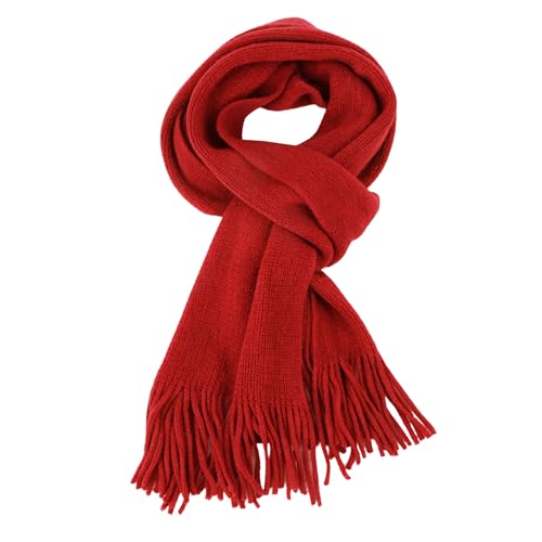 TopTie Winterschal Damen Rot Kaschmir Gefühl Warmer Schal Herren für Herbst Winter