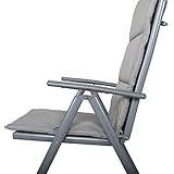 Chicreat Klappstuhl 2er Set mit Polster, silber/grau Gartenstuhl Campingstuhl Hochlehner - 4