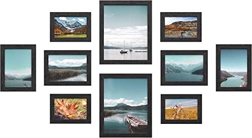 Amazon Com Songmics Picture Frames 10 Pack Collage Picture Frames With Two 8x10 Four 5x7 Four 4x6 Photo Frame Set For Wall Gallery Decor Hanging Or Tabletop Display Clear Glass Front Black