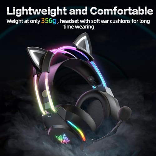 ONITOON Gaming Headset with Microphone, Cat Ear Headphones X26 の商品画像 4