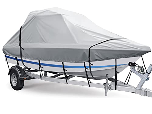 Wakeboard-Tower-Boat-Cover-Heavy-Duty-100-Waterproof-Over-The-Tower-Cover-for-V-Hull-Fishing-Tournament-Boat-wSki-Wakeboard-Tower-Boat-Cover-25-27LUp-to-116W-Grey