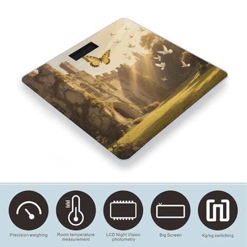 Báscula digital de baño con vidrio templado LCD miniatura 3