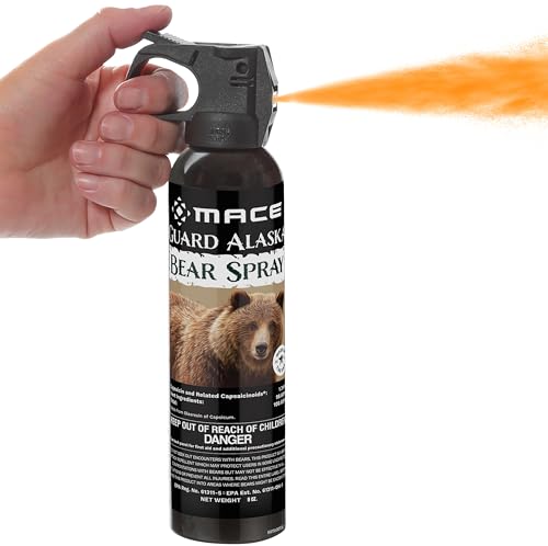 Mace Guard Alaska Bear Deterrent Self Defense Spray, 9.17 oz, 20ft Effective Range Up to 40ft, Max Strength 20% OC Wildlife Safe Formula, Great for Hiking, Camping, & Hunting