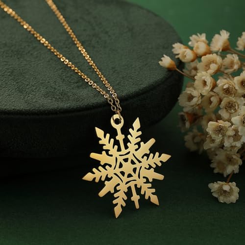 Collier flocon de neige unique en acier inaltérable, bijou d'exception - 2