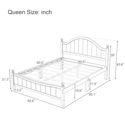 Luspaz RIV001 Queen Size Platform Bed thumb #1