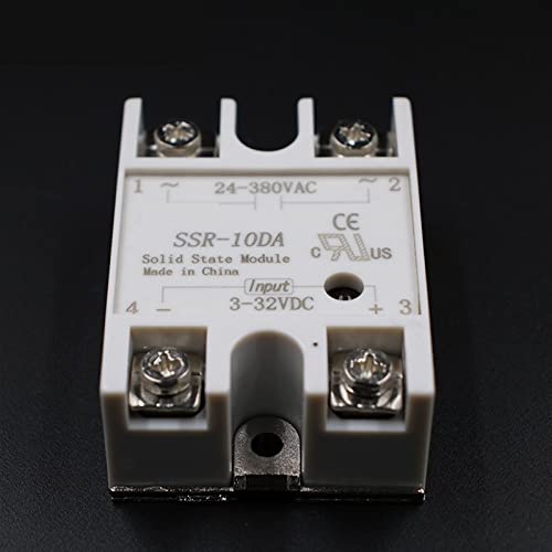 Relais SSR-10DA commande DC 3-32V sortie AC 24-380V pour stabiliser four PID