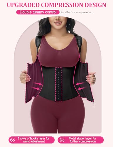Image of SHAPSHE Waist Trainer for Women, Tummy Control Sports Girdle, Workout Body Shaper with Adjustable Shoulder Strap