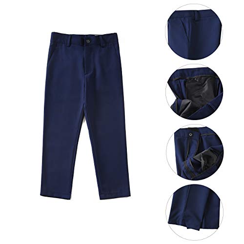 Little Boys Suits Formal 5 Piece Slim Fit Boys Tuxedo Suit Set Size 8 Navy Blue #TOP5