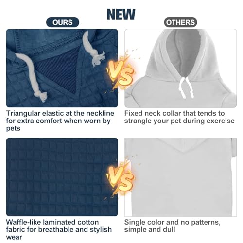 Image of BEAUTYZOO Dog Hoodies Sweater for Large Dogs,Waffle‑Like Laminated Pet Coat