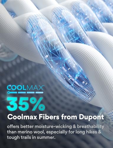 Merino Wool Midweight Hiking Socks Micro Crew Compression Moisture Wicking Anti-Blister Cushioned Womens4