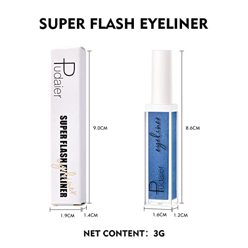 Zuk Liquid Eyeliner, Glitter Eyeliner, Quick-Drying, Rich Pigment, Colourful Eyeliner, Waterproof & Smudge Proof, Long Lasting 06#, 0.11 Fl Oz #TOP5