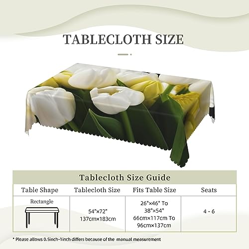 Nappe rectangulaire blanche anti-tache et infroissable pour salle à manger