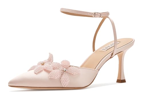 Badgley Mischka Womens Whitman Champagne Satin 8.5 Medium