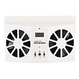 【AJUSTABLE EN MÚLTIPLES ÁNGULOS】 Este ventilador enfriador de energía solar para automóvil puede ayudar a eliminar los olores y las mascotas. El panel solar exterior, ajustable en múltiples ángulos, puede absorber eficazmente la luz solar. Uso sostenible en días de lluvia.