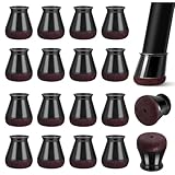 椅子脚カバー 椅子の足キャップ イス脚カバー シリコン 家具 足 傷防止 防音 細い 丸脚四角脚兼用 傾斜した足適用フェルトを巻いて 16個入り 黒 S-14-20mm