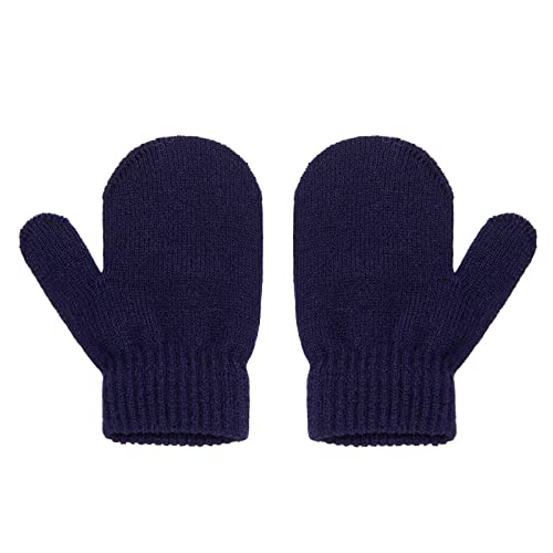 Baby Boys Girls Fishing Sun Hat Gloves Set Winter Hat Baby Woolen Knitted Hat Children's Baby Care (Navy, One Size) #TOP3