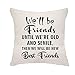 VEEMIZO 'Best Friends' poszewki na poduszki prezenty przyjaźni poszewki na poduszki dekoracyjne 'We Will Be Friends' Until We are Old and Senile Then We Will Be New Best Friends' 45 x 45 cm