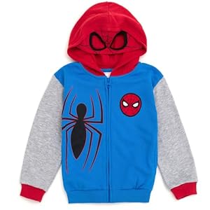 Marvel Spider-Man Avengers Fleece Zip Up Cosplay Hoodie Toddler to Big Kid Sizes (2T – 18-20)
