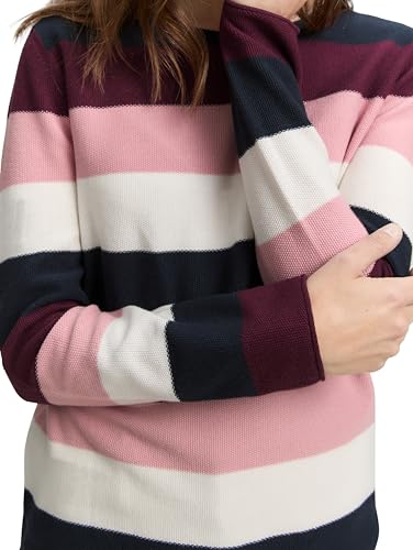 Tom Tailor Damen 1042952 Pullover, 38580 - Big Rose Knit Stripe, 3XL EU – Ansicht 5