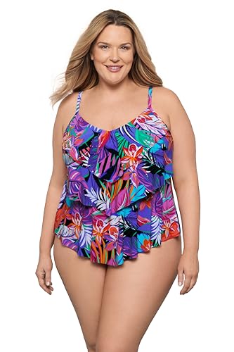 Aqua Green Women's Triple Tier Tankini