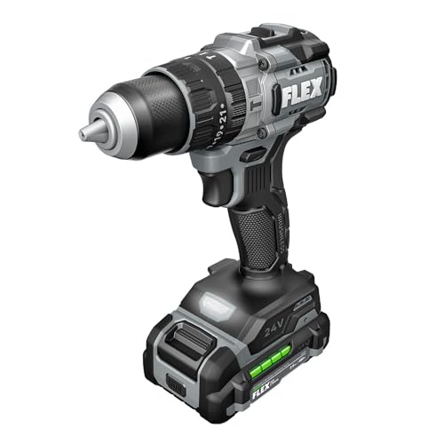 Image of FLEX 24V Brushless Cordless 1 /2-Inch 1,000 In-Lbs Torque 2-Speed Hammer Drill Kit with (2) 2.5Ah Lithium Batteries and 160W Fast Charger - FX1252-2A