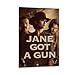 Produktbild WEHWEGB Jane Got A Gun-Poster, Wandkunst, Vintage-Poster, dekoratives Gemälde für Schlafzimmer, Wohnzimmer, ästhetisches, elegantes Poster, 50 x 75 cm, Rahmenstil