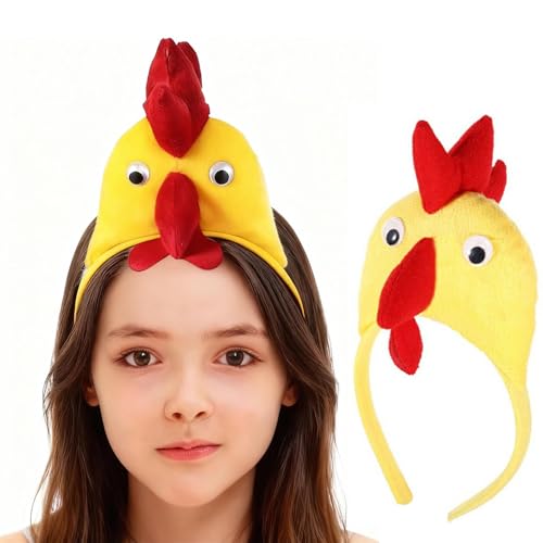 LKQBBSZ Rooster Headband Thanksgiving Day Party Chicken Costume Accessories for Party Headband (Yellow)