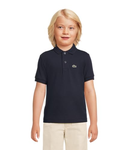 Lacoste Unisex-Child Short Sleeve Classic Pique Polo, Navy Blue, 6