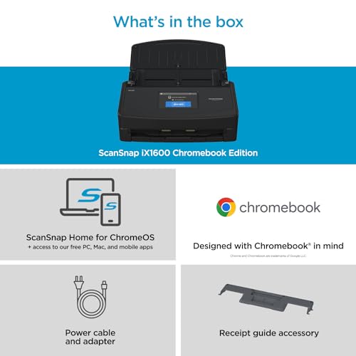 image for ScanSnap iX1600 Chromebook Edition Wireless Color Duplex Document Scan