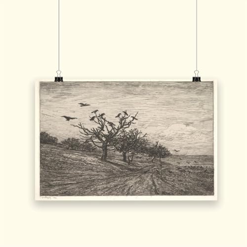 Poster Tree Filled With Crows Daubigny décoration murale chambre et bureau - 2