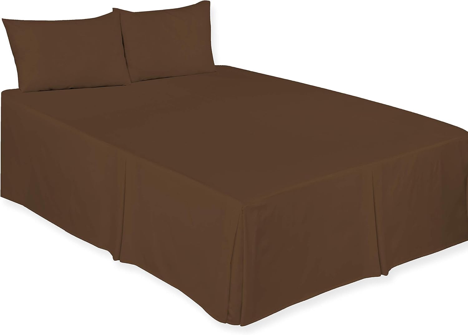CHILIMILII Base Valance Bed Sheet Pleated–Poly Cotton Fitted Bed Skirt- Wrinkle-Free, Easy Fit, Machine Washable – Fits Under the Mattress - Base Bed Skirt with a 40cm Drop (Chocolate, King)