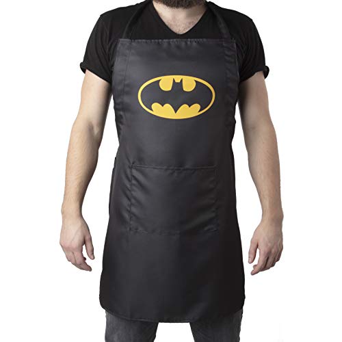 DC Batman Kitchen Apron with Bat Symbol Design - Adjustable Adult Size, Unisex - Great for...
