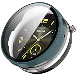 BoerHang Cover Compatibile con Honor Watch GS 5, Custodia Anti-collisione in PC Rigido + Pellicola Protettiva in Vetro Temperato.(Ago di pino verde)