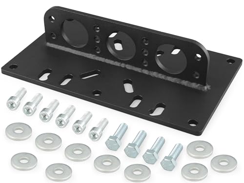 Dedomy 1200 LBS Thicker Engine Lift Plate for LS SBC BBC, Exact US Imperial Bolts Prevent Thread Damage, Universal Motor Hoist Bracket for Engine Swap, Black