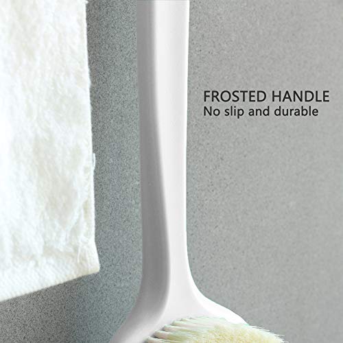 Upgraded Bath Body Brush With Comfy Bristles Long Handle Gentle Exfoliation Improve Skin's Health And Beauty Bath Shower Wet Or Dry Brushing Body Brush (14 Inch, White) #TOP3