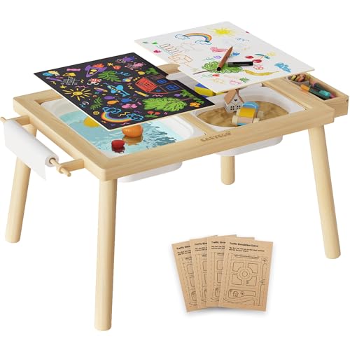 Easyego Wooden Sensory Table – Multifunctional Sand &...