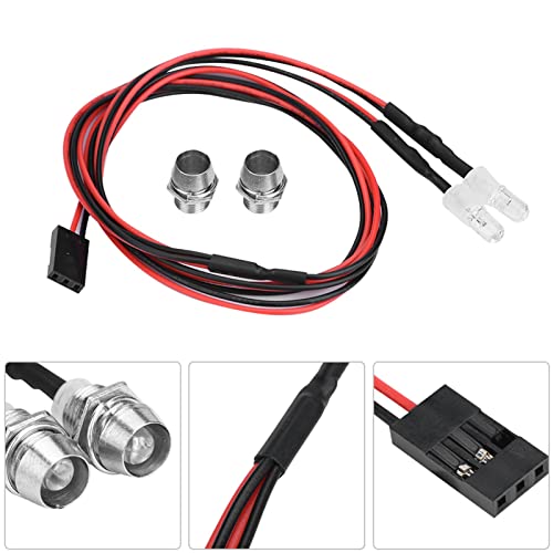 RC LED Licht Kits, 2PCS 5mm Scheinwerfer RC Zubehör LED Lichter für 1/10 Modell Drift Auto Fahrzeug(9# weißes Licht)