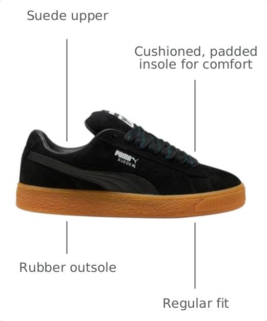 PUMA Mens Suede XL Flecked Lace Up Sneakers Shoes Casual - Black - Size 8 M - image 3